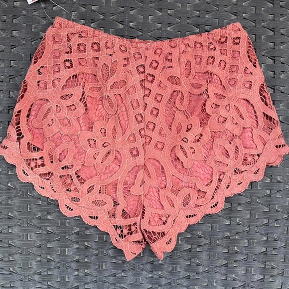 Free People Adella Lace Shorts in Copper - Picture 2 of 3